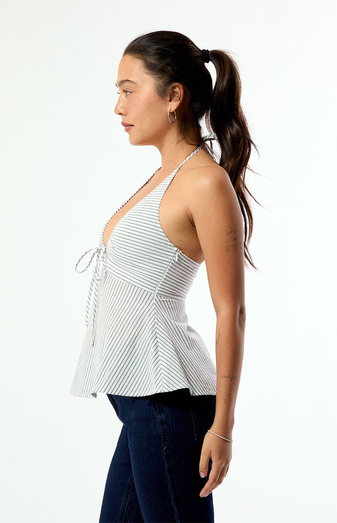 Beverly and Beck Mila Striped Halter Top