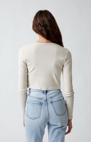 PS / LA Ribbed Cropped Long Sleeve Top | PacSun