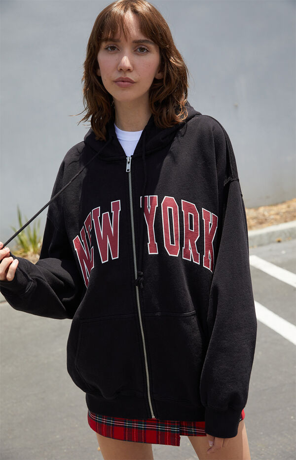 New York Brandy Melville Black Zip Up Hoodie John Galt New York