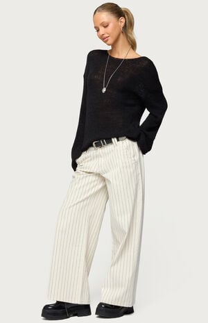 Petite Cory Striped Low Rise Jeans image number 4