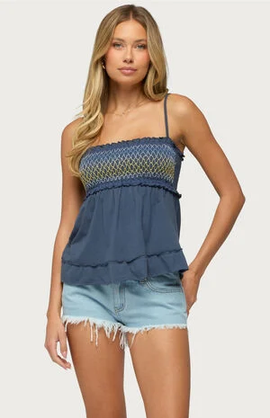 Kelsy Smocked Tank Top image number 1