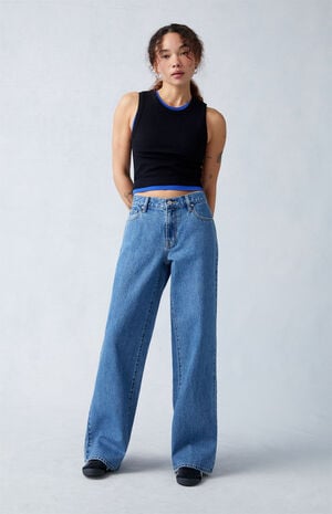 Eco Medium Indigo Extreme Baggy Jeans image number 1