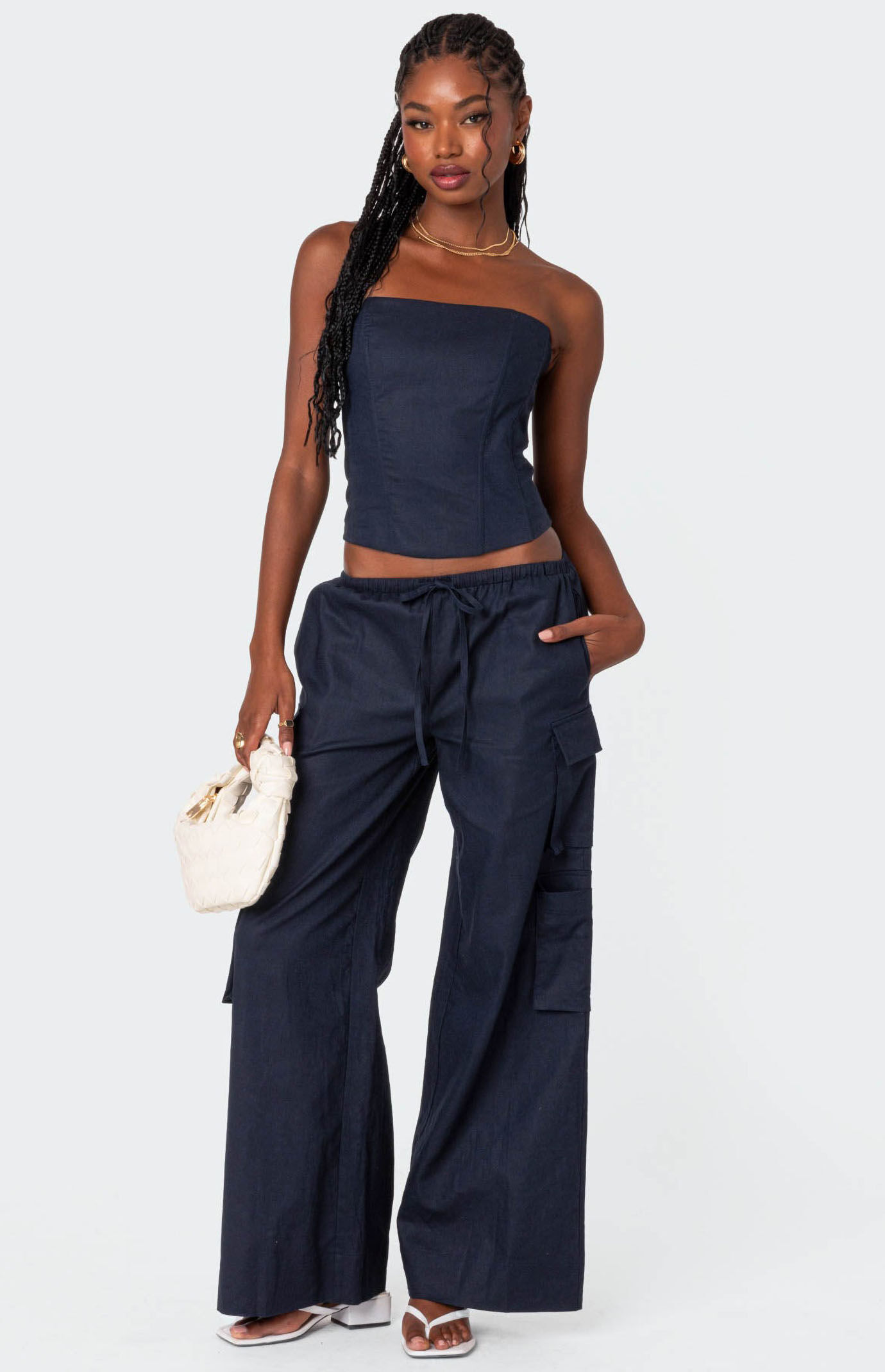 Edikted Bristol Linen Look Corset | Pacsun