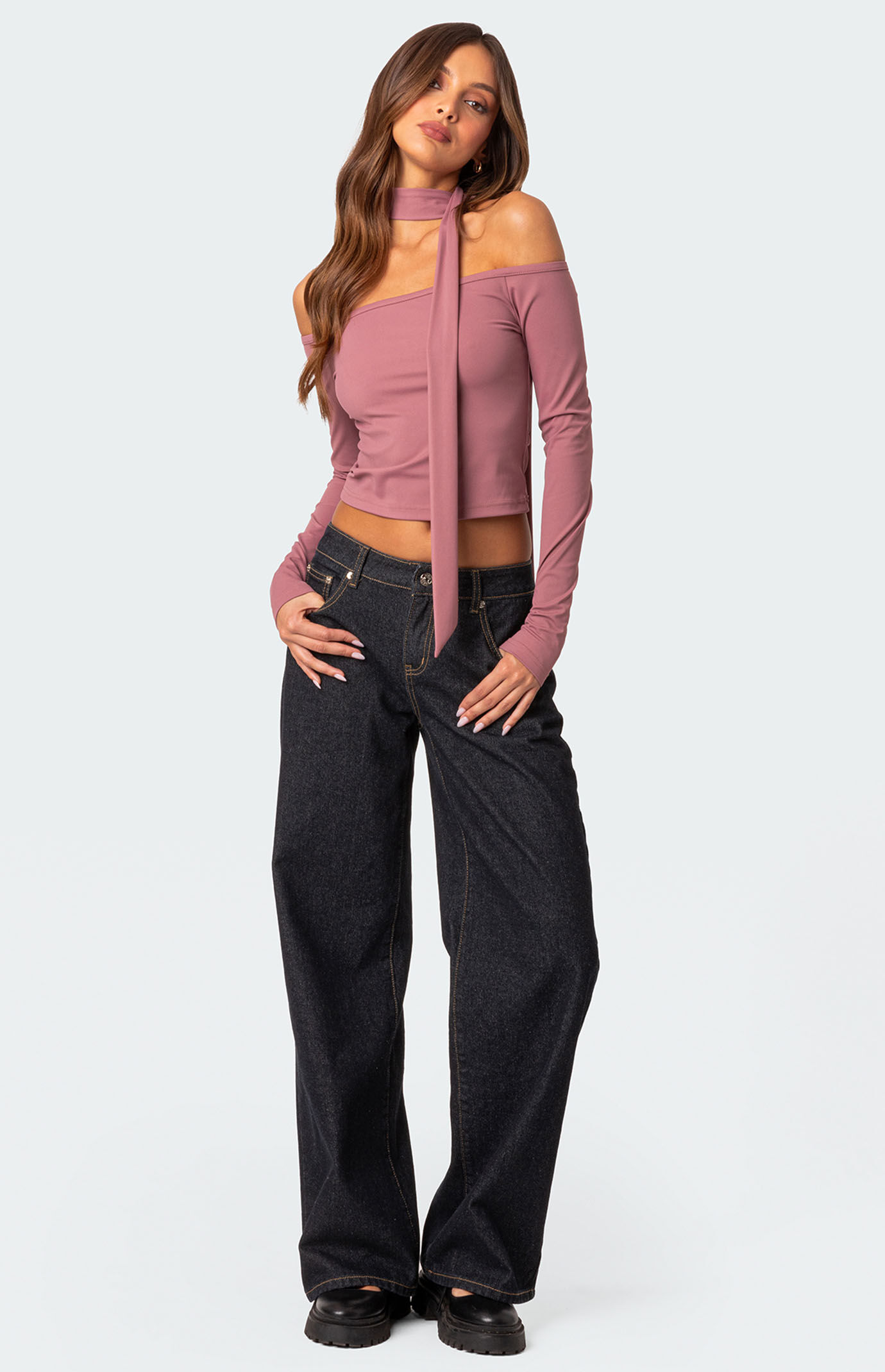 トップス of all form oaf 2way drape tops Drape Off Shoulder Top | Unison Label