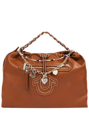 Cognac Vintage Chain Soft Hobo Bag image number 1