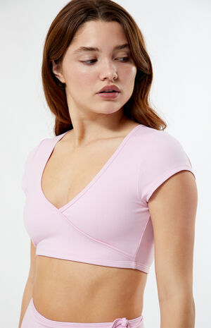 PAC WHISPER Active Pink Anya Surplice Bra Top image number 2
