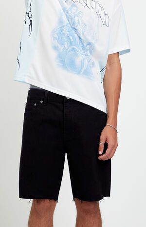 Harrison Cutoff Baggy Jean Shorts Stretch Black image number 5