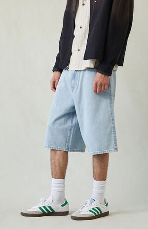 Light Blue Extreme Baggy Denim Shorts image number 4