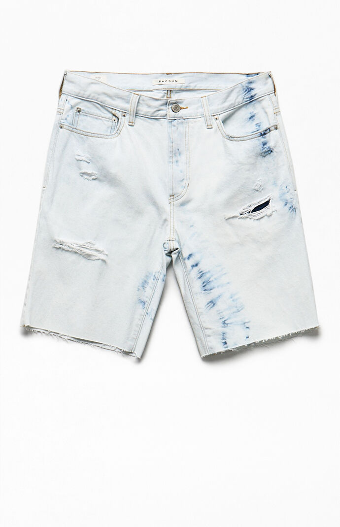 Tie-Dyed Denim Shorts