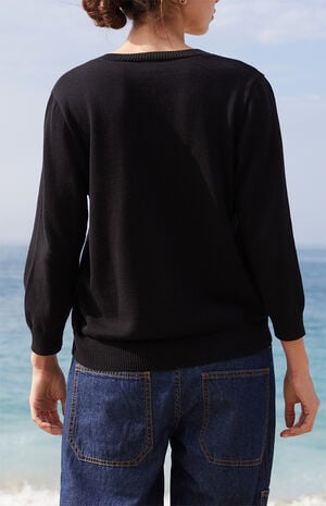 Black Button Down Cardigan image number 4
