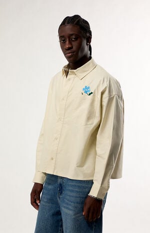 Flower Oxford Button Up Long Sleeve Shirt image number 2