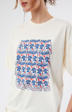 Pabst Blue Ribbon Collage Oversized T-Shirt image number 2