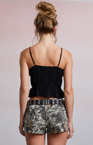Quinn Tie Front Lace Trim Tank Top image number 4