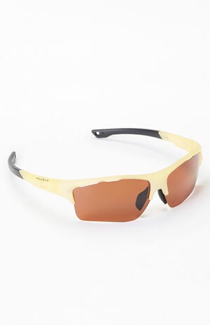 x PacSun Cream Classic Sport Shield Sunglasses image number 3