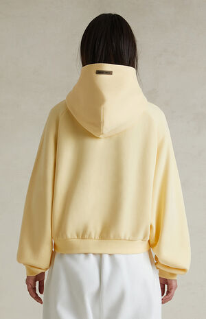 Women's Garden Yellow Raglan Cropped Hoodie image number 4