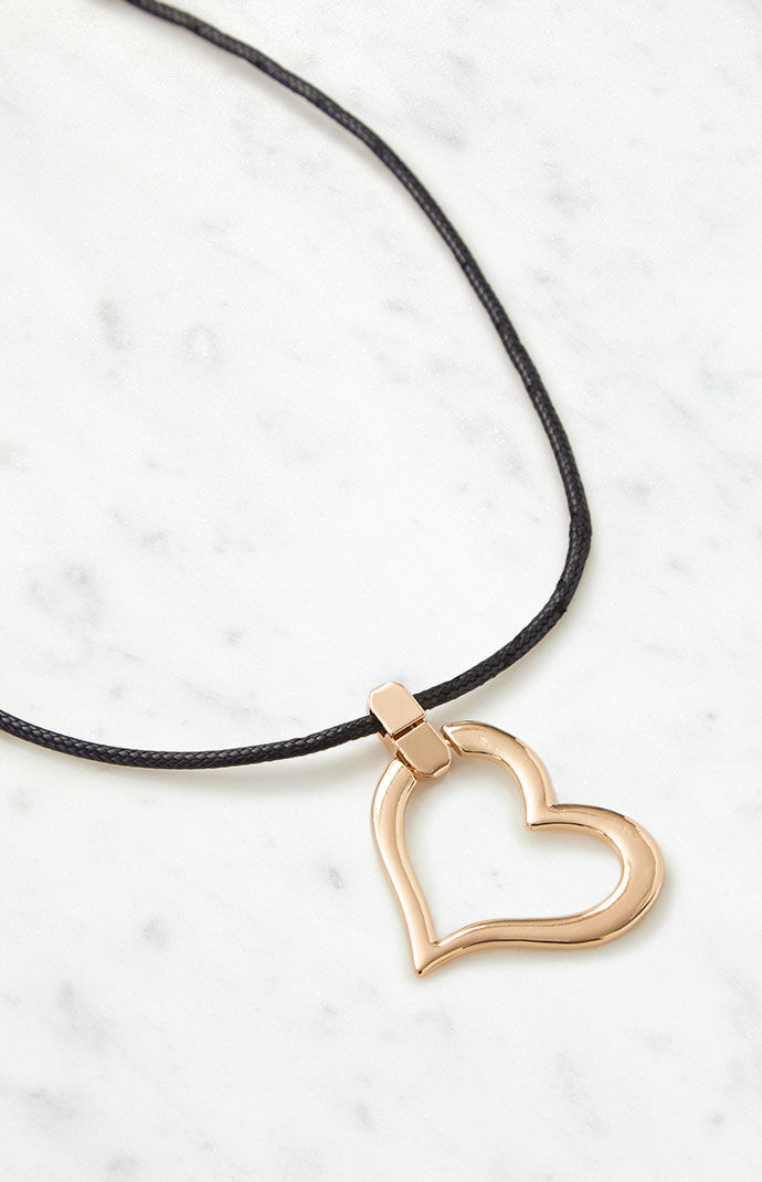 LA Hearts Metal Heart Necklace PacSun