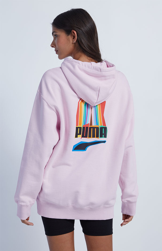 Puma hoodie hotsell womens pink