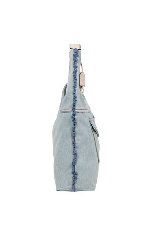 Arden Contrast Stitch Denim Hobo Bag image number 4