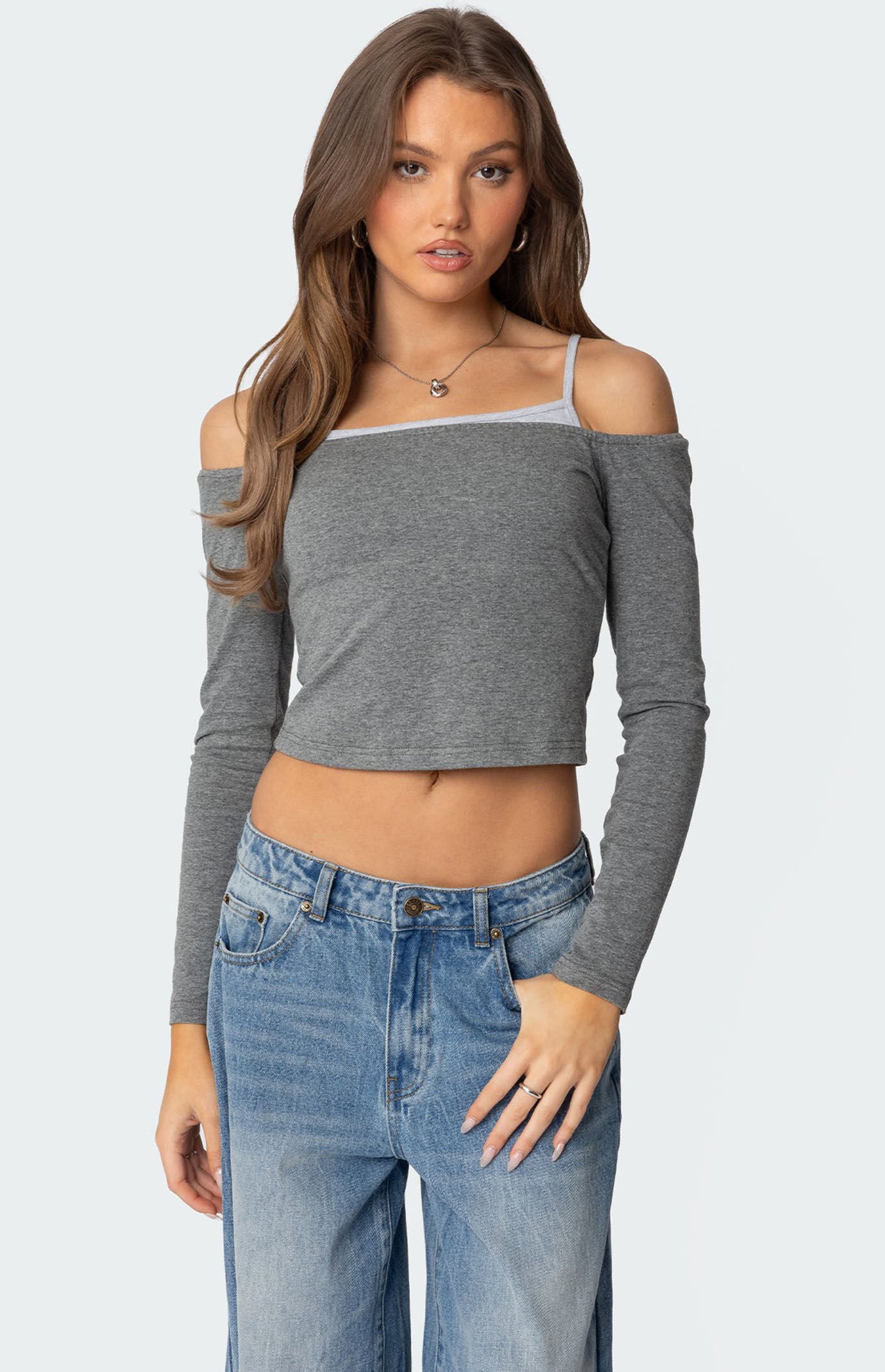 【一部予約販売中】 Off Edikted Shoulder PacSun | T-Shirt Sleeve Long Layered トップス