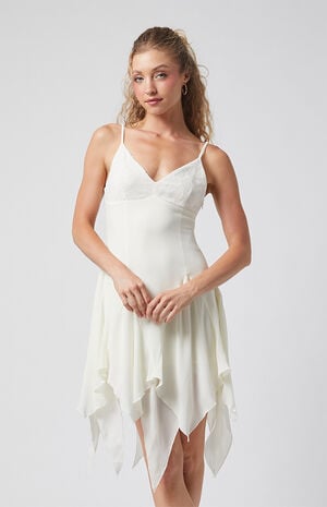 Lace Bustier Ruffle Hem Mini Dress image number 3