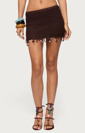 Zeinab Beaded Crochet Mini Skirt image number 2