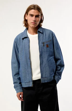 Mechanic Garage Denim Zip Up Jacket image number 1