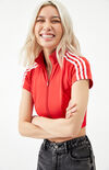 Red Russo Cropped Zip Up Jacket Red Russo Cropped Zip Up Jacket image number null