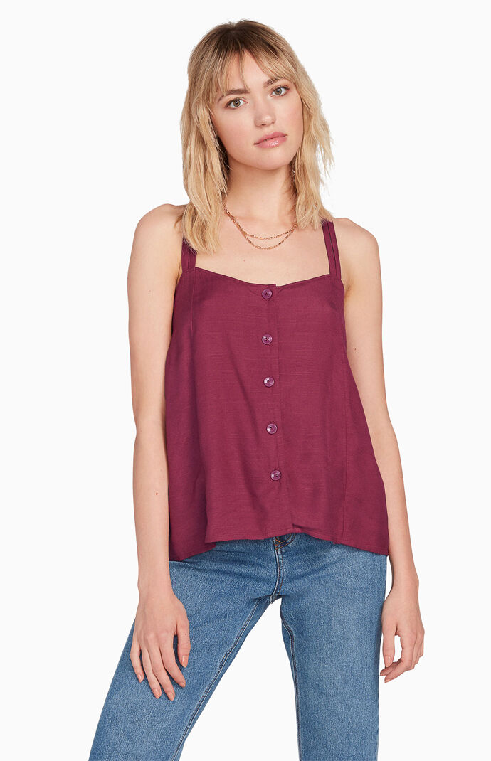 womens red cami top