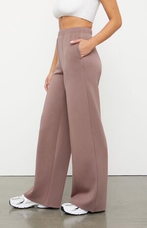 Active Tan Seamed Modal Baggy Sweatpants image number 3