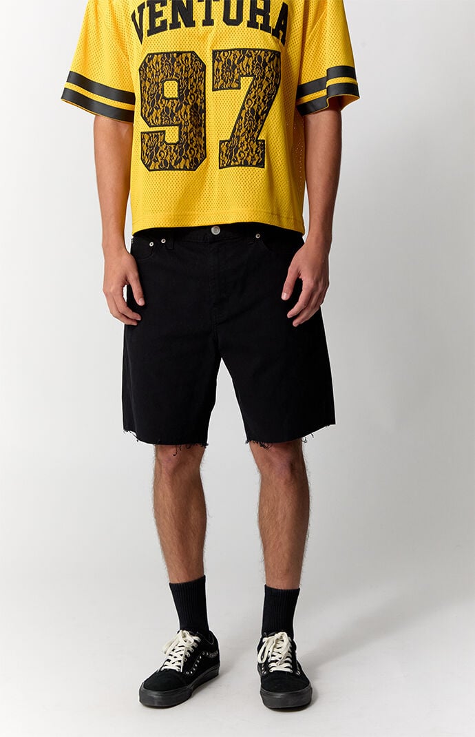 Pacsun Harrison Cutoff Baggy Jean Shorts Stretch Black
