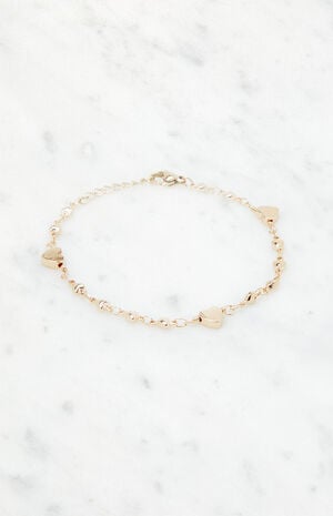 Gold Heart Charm Bracelet image number 2