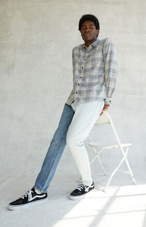 Indigo Blue Split Slim Taper Rigid Jeans image number 1