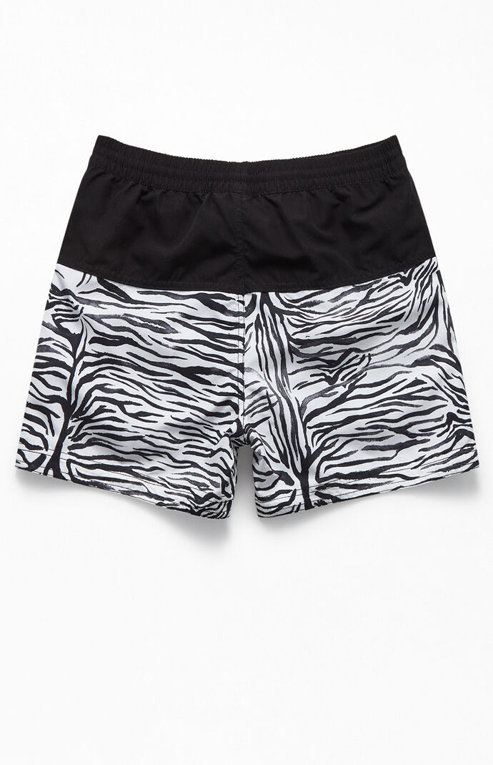 Zebra Print 15" Swim Trunks