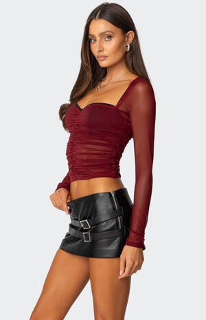 Tristina Ruched Mesh Bra Top image number 3