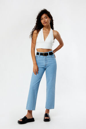 Open Back Linen Halter Top image number 4