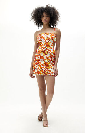 knee length dresses for ladies SPAGHETTI STRAP SIDE CUT-OUT MINI DRESS main image 0