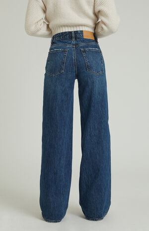 Jessie Dark Indigo High Waisted Baggy Jeans image number 4