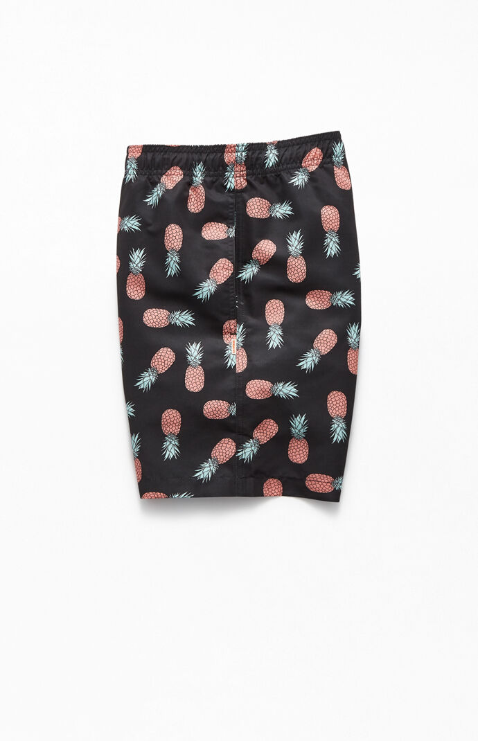 Pineapple Print 17" Swim Trunks