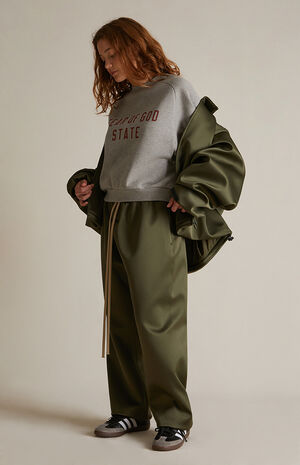 Women's Military Satin Bomber Jacket image number 6