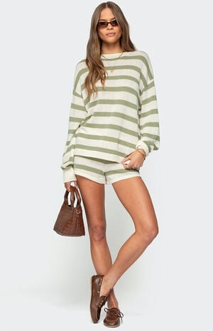 Amaris Striped Knit Shorts image number 1