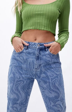 Eco Swirl Print Mom Jeans image number 2