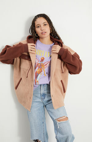 Hooded Polar Fleece Shacket image number 1