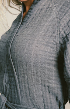 Organic Indigo Blue Gauzy Robe image number 5