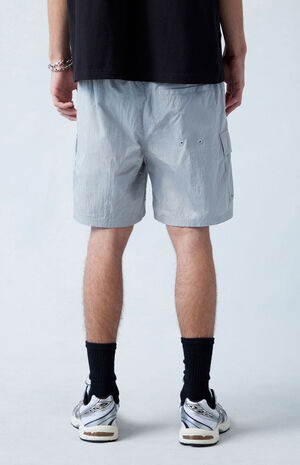 Gray Nylon Cargo Shorts image number 4