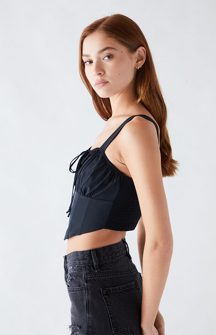 Kendall Kylie Tie Front Bustier Tank Top PacSun