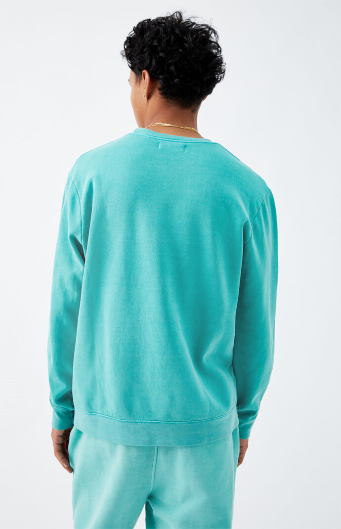 Green Vintage Wash Crew Neck Sweatshirt