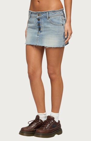 Emree Distressed Denim Mini Skirt image number 2