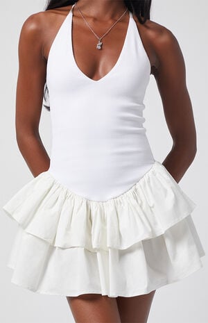 Drop Waist Halter Mini Dress image number 5