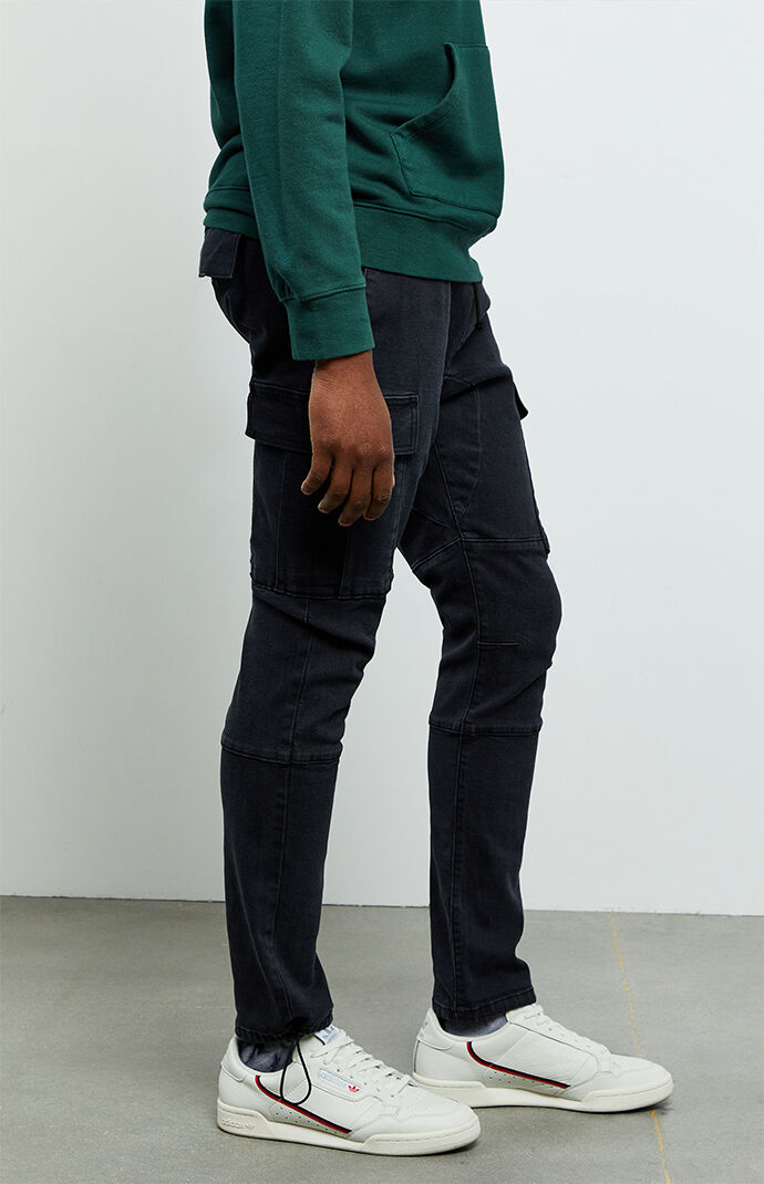 Workwear Washed Black Slim Fit Cargo Pants