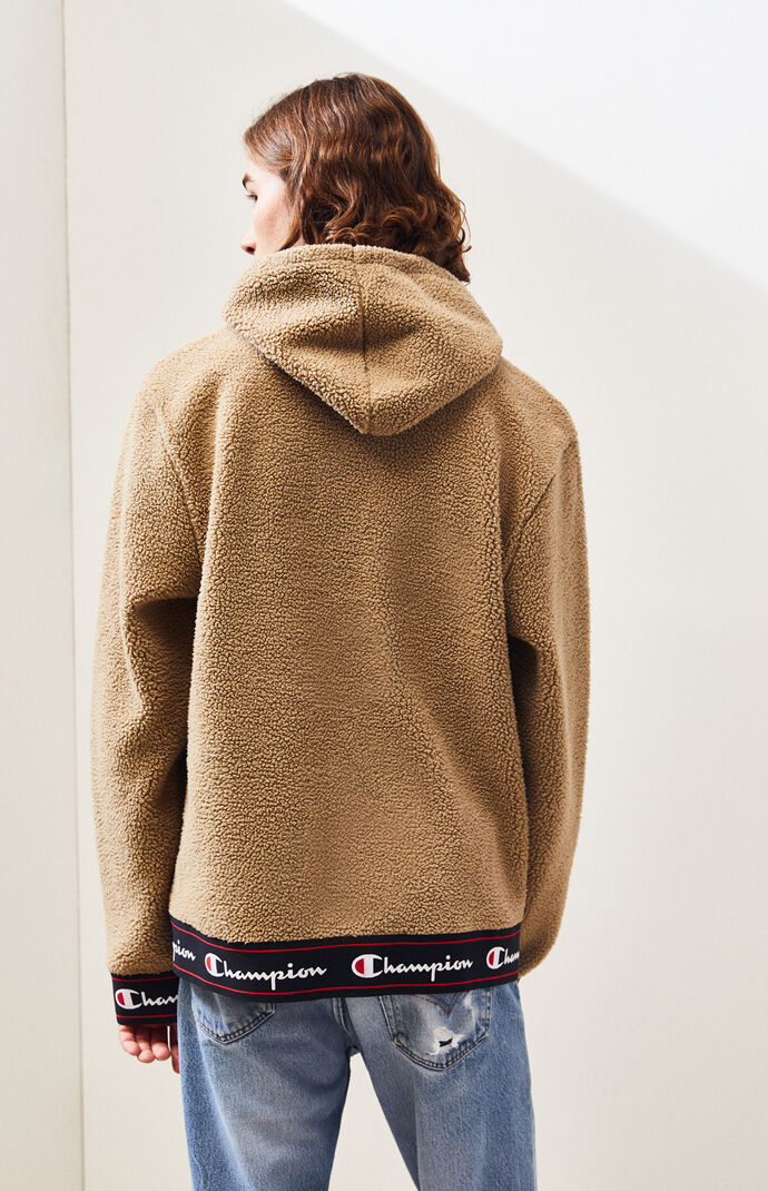 Champion tan sherpa hoodie hotsell